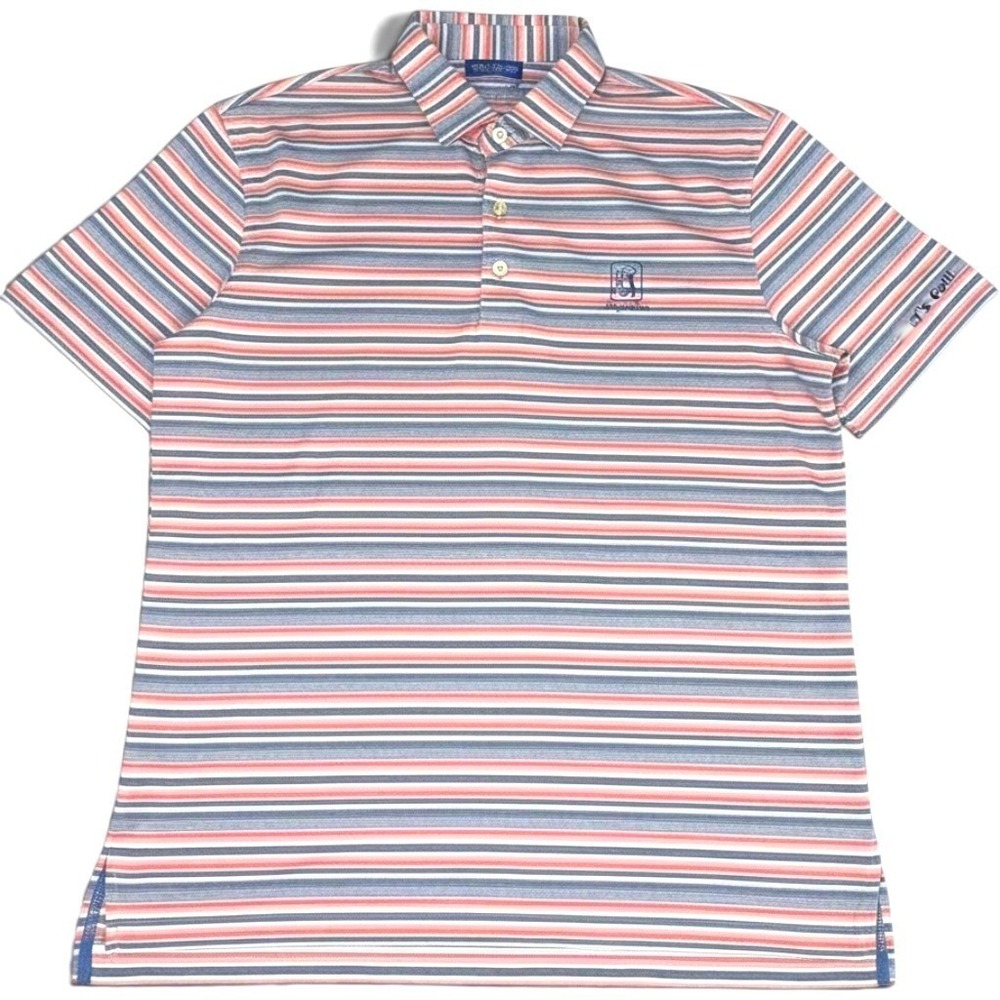 johnnie-O TPC Piper Glen Golf Polo Shirt‎ Mens XL Blue Red Striped Performance